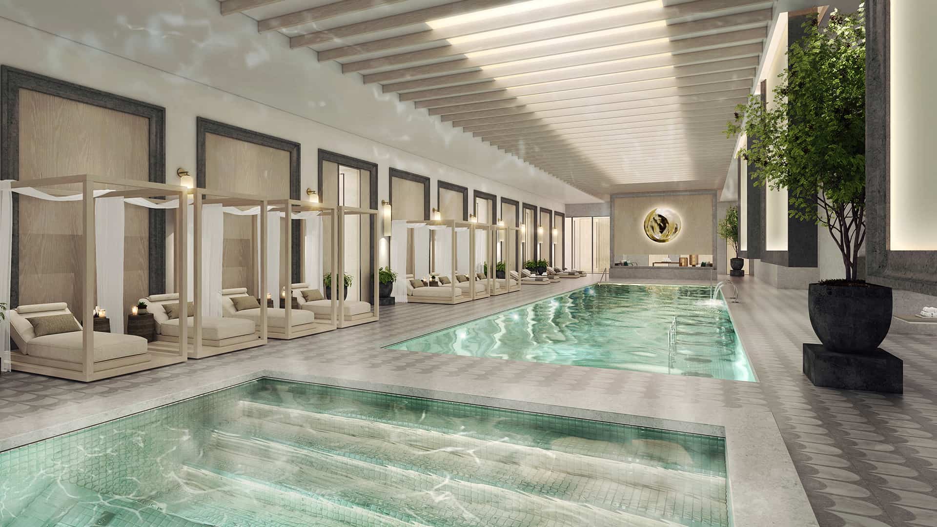 The Indoor Pool At The Spa Level in Ritz-Carlton